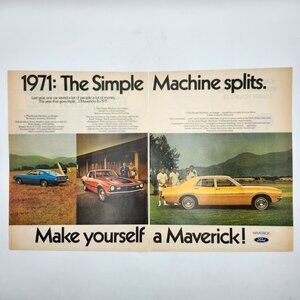 Vintage 1971 Ford Maverick Car LIFE Magazine Print Ad